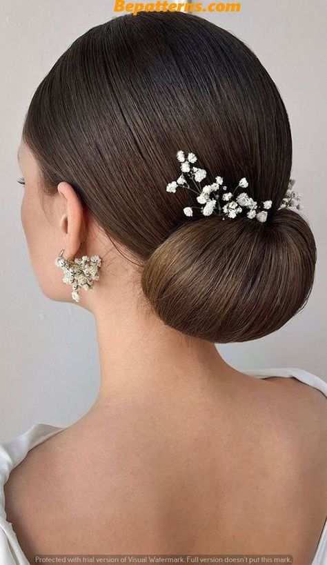 #Gorgeous_Birthday #Gorgeous_Hairstyles #Gorgeous_Happy_Birthday #Good_Birthday_Hairstyles #Cute_Birthday_Hairstyles_For_Adults Bride Low Bun With Hair Piece, Polished Low Bun Wedding, Sleek Updo Hairstyles Wedding, High Bun Hairstyles Wedding Classy, Sleek Hairdo Wedding, Classic Bridal Bun, Slicked Back Wedding Hair Updo, Clean Low Bun Wedding Hair, Wedding Updo Bun