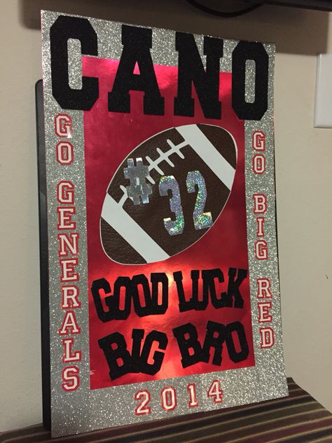 Weekly poster brd for big brother football player Football Locker Signs, High School Football Posters, Football Locker Decorations, Senior Night Football, Homecoming Poster Ideas, Homecoming Signs, Locker Signs, Poster Boards, Homecoming Posters