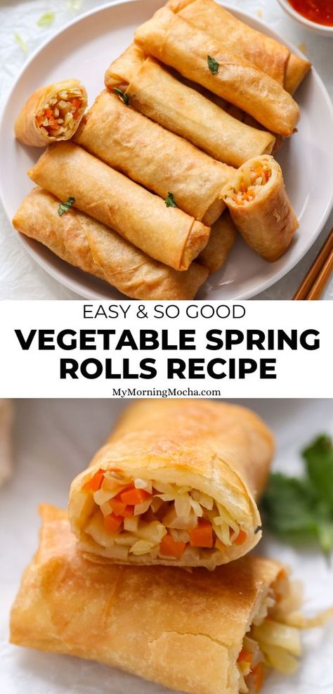 Veggie Spring Roll Recipe, Homemade Spring Rolls Vegetables, Panda Express Veggie Spring Rolls, Veg Spring Rolls Recipes Indian, Vegan Spring Rolls Recipe, Vegetarian Spring Rolls Recipe, Egg Roll Recipes Vegetable, Simple Spring Roll Recipe, Spring Roll Recipe Vegetable