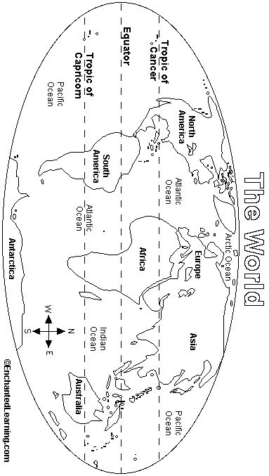 World Map Printout - EnchantedLearning.com Types Of Maps, Vetenskapliga Experiment, World Geography Map, भारतीय इतिहास, Geography Worksheets, Geography Activities, Geography For Kids, Sistem Solar, Continents And Oceans