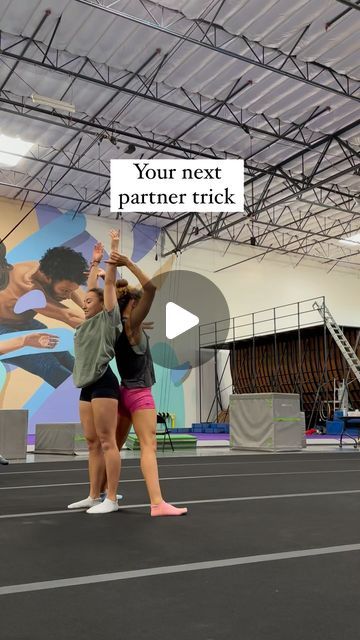 Myer Hursey | Circus Artist🎪 on Instagram: "Just a fun trick to try with one of your besties✨   Grab a partner & give it a go🔥   #circus #acro #partneracro #partneracrobatics #acrobatics #acrodance #dancelifts #circuseverydamnday #fitness #fitnessjourney #lasvegas #lasvegascircuscenter #partnerchallenge #acroyoga #acrobat" Beginner Acro Partner Tricks, Yoga Poses For Two People Easy, Acro Yoga Poses For Two, Partner Cartwheel, Easy Yoga Poses For 2 People, Two Person Tricks, 2 Person Tricks, Three Person Stunts, 2 Person Stunts Easy