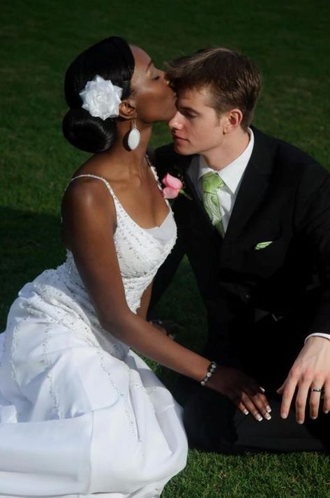 Wedding Couple | Via IZaBeLLa Italian Men Black Women, White Boy Black Girlfriend, Avengers Ships, Interracial Couples Bwwm, Biracial Couples, Swirl Couples, Black Woman White Man, Interracial Family, Black And White Couples