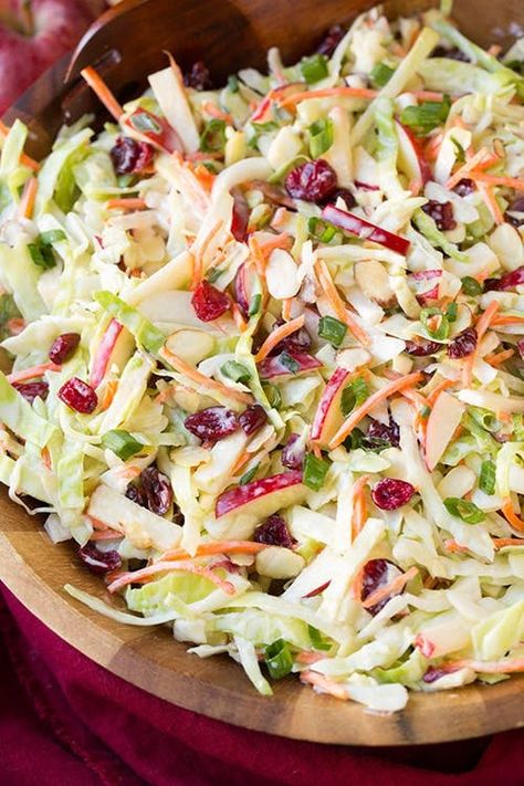 Cranberry Slaw, Apple Slaw, Cranberry Almond, Slaw Recipes, Homemade Dressing, Coleslaw Recipe, Apple Cranberry, Cooking Classy, Thanksgiving Side Dishes