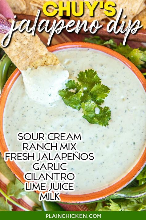 Fresh Jalapeno Recipes, Cilantro Jalapeno Dip, Jalapeño Ranch Dip, Jalapeno Dip Recipes, Mexican Sour Cream, Dip Easy, Jalapeno Dip, Sour Cream Dip, Cream Dip