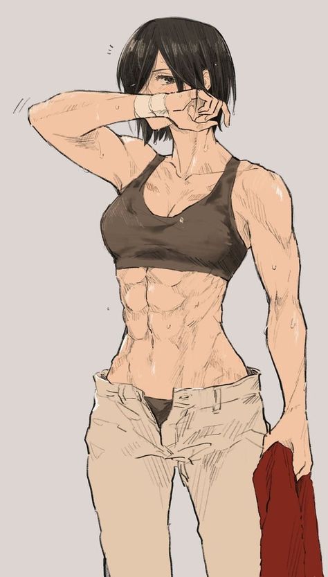 Tomboy Drawing, Tomboy Art, Body Reference Drawing, Anatomy Poses, Mikasa Ackerman, Muscle Girls, Body Drawing, Woman Drawing, Female Character Design