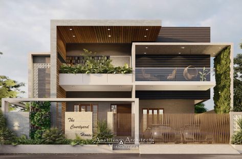 12 Modern Facade Design Ideas for your home - Aastitva Modern Bungalow Exterior, Modern Bungalow House Design, Home Designs Exterior, Best Modern House Design, Small House Design Exterior, Small House Elevation Design, Exterior Rendering, Modern Villa Design, Modern Bungalow House