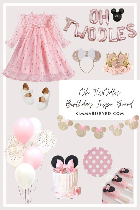 Light Pink Minnie Mouse Party, Minnie Mouse Cookie Cake, Minnie Mouse Cake Decorations, Minnie Mouse Birthday Dress, Minnie Mouse Table, Minnie Mouse Pinata, Oh Twodles, Minnie Mouse Birthday Party Decorations, Twodles Birthday