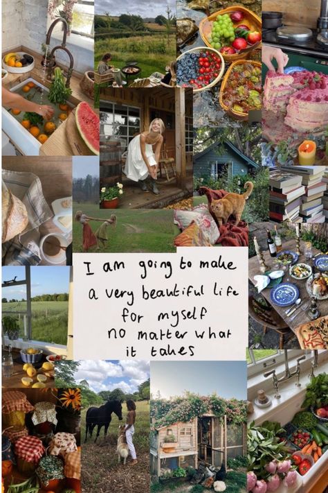 Vision Board Homestead, Vision Board For Life Goals, Homestead Mood Board, Homesteading Vision Board, Peaceful Farm Life, Vision Board Farm Life, Simple Life Photos, Mood Boards Goals, Vision Board Future Life