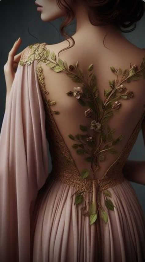 Sun Gown Aesthetic, Acotar Fashion Aesthetic, Greek Dresses Style Ancient Greece, Greek Style Dress Goddesses, Ancient Greek Dress Goddesses, Nymphs Greek Mythology, Greek Dress Goddesses, Ethereal Dress Goddesses, Ancient Greek Dress