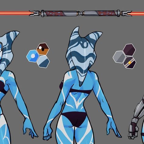 Remi on Instagram: "Star Wars Togruta character reference sheet! Threw in a lightsaber design freebie as well 👏 - - - - - #commission #artcommission #art #digitalart #digitalartist #artist #digitalartcommission #starwars #starwarstogruta #togruta #starwarsoc #starwarsart #starwarscharacter #lightsaber #togrutacharacter" Star Wars Face Markings, Star Wars Female Jedi Oc, Star Wars Oc Lightsaber, Togruta Markings, Star Wars Togruta Oc, Oc Lightsaber, Togruta Female Oc, Lightsaber Design Ideas, Star Wars Oc Art