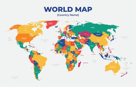 World Map with Country Name Peta Dunia Hd, World Map With Country Names, World Map With Country Names Hd, Map Of World, Free Printable World Map With Countries, Full World Map, Free Printable World Map, World Country Flags, Color World Map