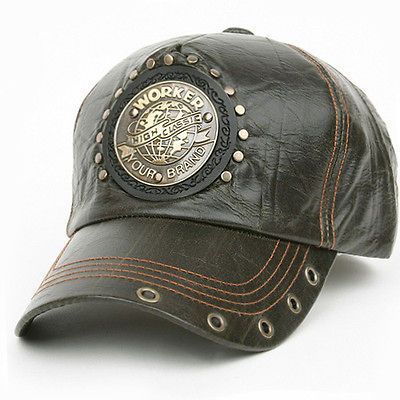 Ball Trucker Baseball Cap Leather Style Hat WRK KHAKI D Мотоциклы Harley Davidson, Baseball Cap Fashion, Leather Baseball Cap, Baseball Caps Fashion, Leather Hat, Mens Gear, Cap Fashion, Sports Caps, Leather Hats