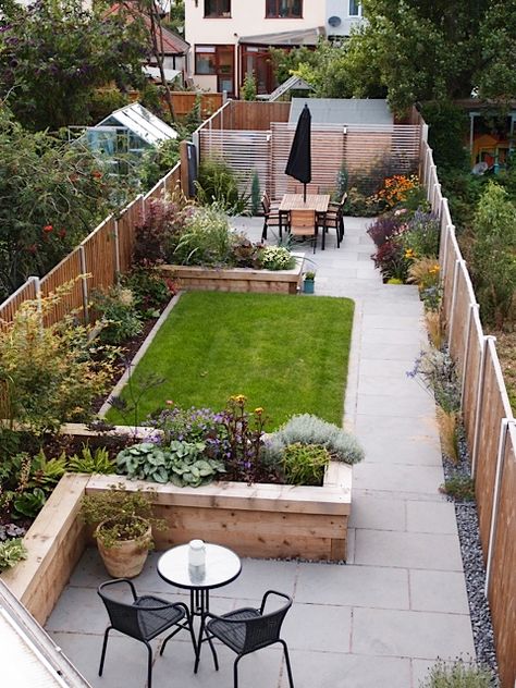 Small Backyard Garden, Backyard Ideas For Small Yards, Narrow Garden, Backyard Garden Landscape, Back Garden Design, Garden Design Layout, Small Backyard Gardens, Landscape Designs, Outdoor Gardens Design