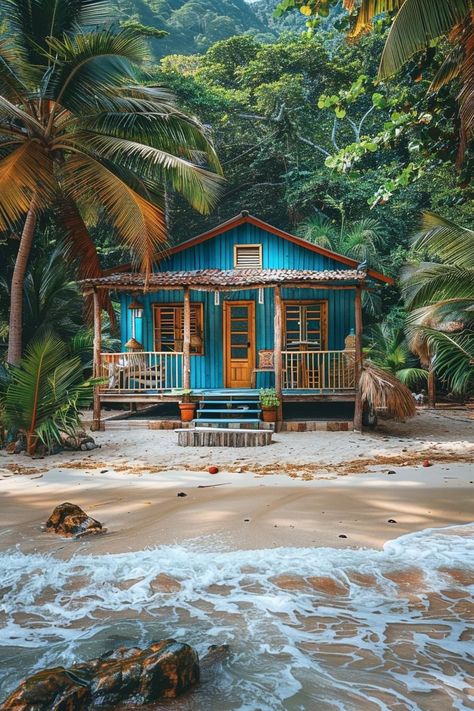 Caribbean Style Homes Exterior, Island Cottages Tropical, Carribean House Interior, Caribbean House Design, Island House Tropical, Carribean House, Caribbean Style Homes, Caribbean Houses, Caribbean House