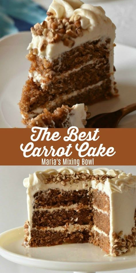 Carrot Cake Recipe Homemade, The Best Carrot Cake, Carrot Cake Recipe Easy, Homemade Carrot Cake, Kek Lapis, Moist Carrot Cakes, Best Carrot Cake, Salty Cake, Carrot Cake Recipe