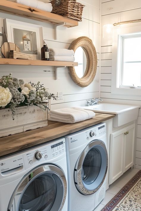 Bathroom and Laundry Room Ideas  - Home Tips Clubs Laundry Room Closet Ideas, Room Closet Ideas, Dream Laundry Room, Laundry Room Closet, Laundry Room Layouts, Laundry Room Renovation, Built In Cabinet, Farmhouse Laundry, Laundry Room Bathroom