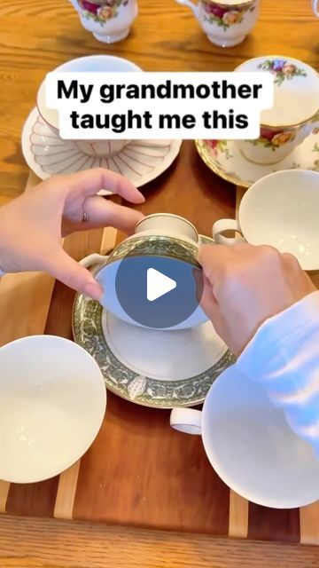 Liz & Jeff on Instagram: "Best way to store tea cups #tea #teacup #grandmother #fancy #teatime" How To Store Tea Cups, Tea Set Up, Tea Party Set Up Ideas, Hi Tea Party Ideas Table Settings, High Tea Table Setting Ideas, Tea Party Table Set Up, Tea Tray Ideas, Tea Display Ideas, Teacup Display Ideas