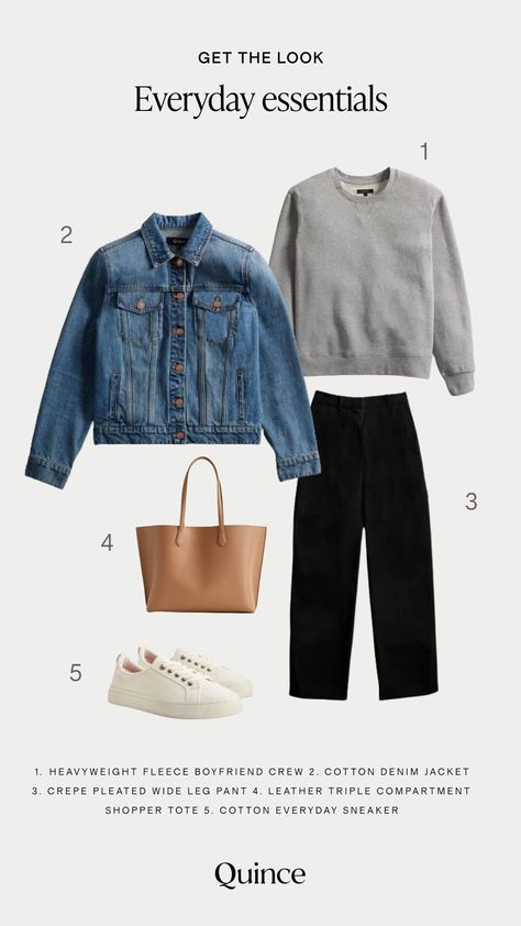 Classic Six Clothing, Sweatshirt With Dress Pants, J Crew Outfits Women, Comfortable Travel Clothes, Low 70 Degree Weather Outfit, Weekend Capsule Wardrobe Fall, Quince Capsule Wardrobe, Evereve Outfits 2024, Quince Looks