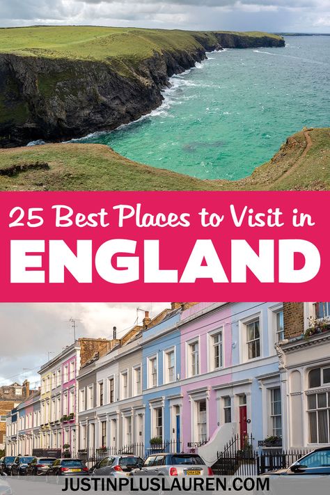 Here are the 25 best places to visit in England for your next holiday in the United Kingdom. Quaint towns, bustling cities, amazing nature. Things to do in England | What to do in England | Places to see in England | England bucket list | England travel | Britain travel | Places to visit in Great Britain | Places to go in England | Where to travel in England | Travel Britain England Travel Outfits, Places To Visit In England, Beautiful Places In England, England Travel Guide, Places In England, United Kingdom Travel, Travel Places, Travel Info, Tourist Places