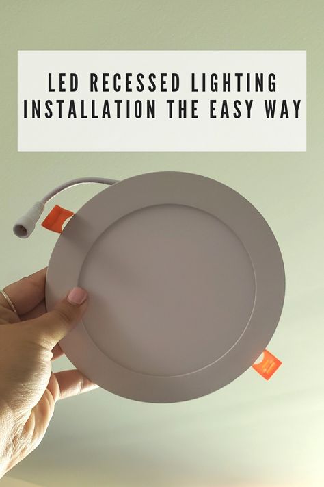 The easy way to install recessed LED lights or puck lights Installing Recessed Lighting Diy, How To Add Recessed Lighting, Wireless Lighting Ceilings, Install Can Lights, Diy Recessed Lighting, How To Install Recessed Lighting, Canned Lights, Recessed Lighting Living Room, Led Pot Lights