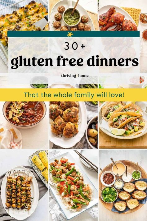 Our very top pics for easy Gluten-Free Dinners that make kids and adults happy. This collection of family-friendly recipes are perfect for healthy, weeknight meals. Side dish ideas are included with each one! Gf Dinner, Dairy Free Recipes Dinner, Gluten Free Dinner Easy, Dairy Free Dinner, Best Gluten Free Recipes, Gluten Free Recipes For Dinner, Dinner Appetizers, Gluten Free Dinner, Diet Vegetarian