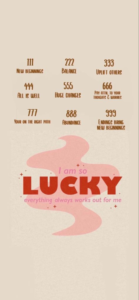 Angel Numbers Background, Manifesting Iphone, Lucky Girl Quotes, Numbers Background, Lucky Quotes, Spells That Actually Work, I Am So Lucky, Lucky Wallpaper, Universe Love