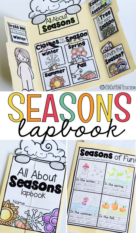 Lapbook Bundle for the School Year - MJCS Seasons Kindergarten, Notebooking Homeschool, Interactive Lapbooks, Seasons Lessons, Classical Homeschool, Mrs Jones, Seasons Activities, Creation Station, Unit Studies