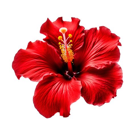 Download AI generated Red hibiscus flower isolated on transparent background for free