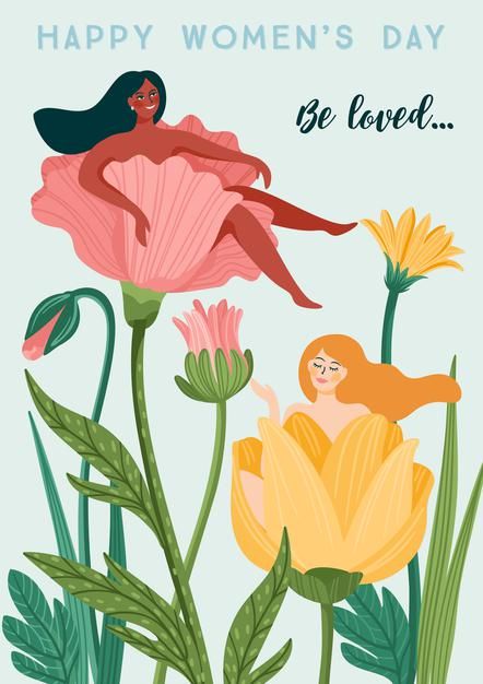 International women s day. vector template with women and flowers for card, poster, flyer and other users Womans Day Card, World Womens Day, International Womens Day Poster, Women's Day Cards, Happy Woman's Day, Happy Woman Day, Happy Women's Day, Autumn Illustration, Card Poster