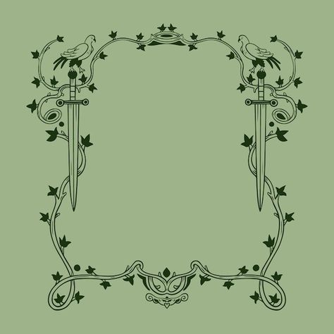 Page Edge Design, Background Frames Border, Victorian Frame Design, Gothic Border Frames, Romantic Border Design, Tattoo Borders Frames, Art Borders Ideas, Gothic Boarders, Medieval Frame Border