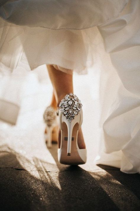 The dream shot you would like for your bridal shoes! | wedding, wedding photography, wedding photo shoot, wedding inspiration, bridal shoes, wedding shoes Bridal Shoe Photography, Wedding Shoes Photography Ideas, Unique Bridal Poses, Wedding Shoe Pictures, Wedding Shoes Photo, Wedding Shoe Photography, Wedding Detail Photography, Bridal Details Photography, Wedding Photos Shoes