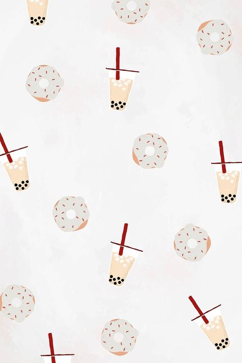 Donut Background, Tea Wallpaper, Donut Vector, Tea Club, Wallpaper Background Design, Donut Pattern, Sprinkle Donut, Patterned Background, Free Illustration Images