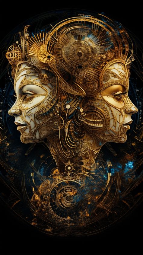 The zodiac Gemini created with AI by Amanda Church Zodiac Gemini Art, Gemini Wallpaper, Gemini Art, Modern Indian Art, Steampunk Women, Animal Portraits Art, Gemini Sign, Horoscope Gemini, Astrology Art