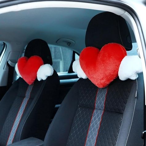 Amazon.com: Macarrie 2 Pcs Plush Heart Shaped Pillow with Angel Wings Car Headrest Pillow Soft Comfortable Car Seat Pillow for Driving Travelling Room Office Car Decor, 19.7 x 8.3 Inch (Red) : Everything Else Heart Shaped Pillow, Car Seat Pillow, Shaped Pillows, Travel Room, Seat Pillow, Car Seat Headrest, Car Headrest, Girly Car, Cervical Pillows