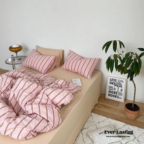 Shop Pastels at Ever Lasting. Best stylish bedding sets. Enjoy stylish bedding sets at affordable prices. Enjoy free US and international shipping. Stripe Bedding, Blue Bedding Sets, Bed Sheet Sizes, Striped Duvet Covers, Dekorasi Kamar Tidur, Stylish Beds, Apartment Inspiration, Room Inspiration Bedroom, Dream House Decor