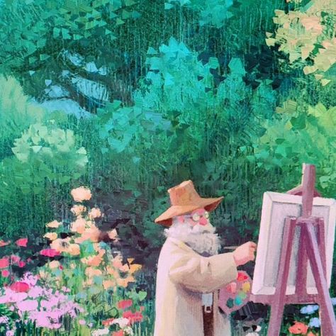 Daniel Lieske on Instagram: ""The Painter" - My hommage to Claude Monet after reading a biography of this fascinating artist. It also inspired me to get more loose in my digital painting in the spirit of impressionism. If you are interested in a closer look at the artwork, you can do that on my Artstation portfolio. You'll find it if you really need to." Loose Digital Painting, Impressionism Digital Art, The Painter, Traditional Paintings, Claude Monet, Impressionism, The Spirit, Find It, You Really