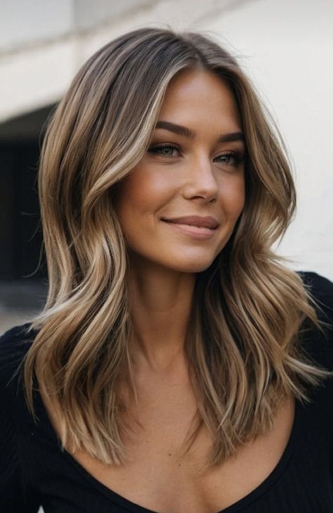 Brunette Low Maintenance Balayage, Honey Comb Brown Hair, Blonde Balayage With Face Frame, Brown Hair To Blonde Balayage, Cool Tone Balayage Brunette, Brunette Hair Money Piece, Blonde Going Brunette, Natural Roots Blonde Hair Balayage, Pecan Sandie Hair Color