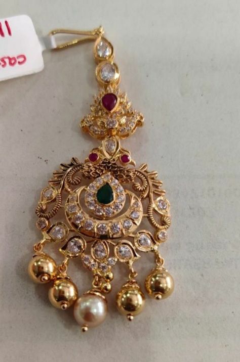 Papadi Billa Designs Gold, Latest Maang Tikka Designs, Papati Billa, Maang Tikka Bridal, Maang Tikka Gold, Papidi Billa, Ear Ringing, Tikka Designs, Mang Tika