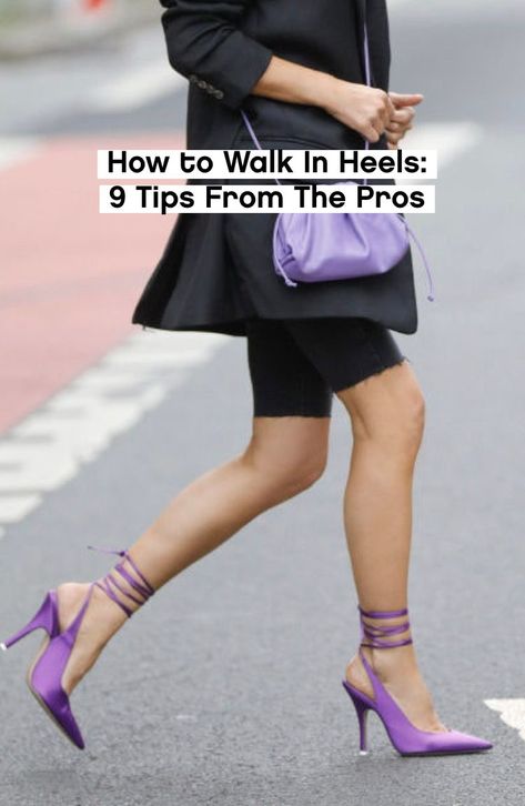 Outfits With Pump Heels, How Walk In Heels, Ankle Strap Heels Outfit Dresses, How To Learn To Walk In High Heels, Exercises For Wearing Heels, Learn To Walk In Heels, Learn How To Walk In Heels, Tips For Wearing Heels All Day, Tips For Wearing Heels