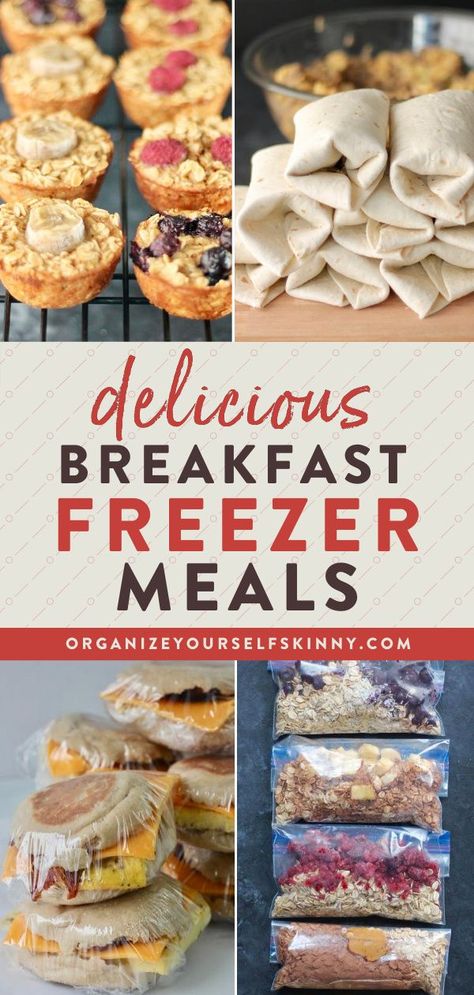 Breakfast Freezer Meals, Freezer Breakfast Meals, Healthy Breakfast Meal Prep, Freezable Meals, Freezer Meal Planning, Frozen Breakfast, Breakfast Prep, Freezer Meal Prep, Freezer Breakfast