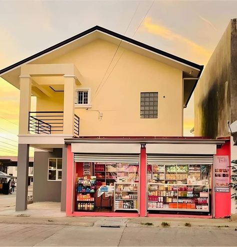 Small Store Design, Small House Design Philippines, Business House, Philippines House Design, Store Shelves Design, My Dream House, Philippine Houses, Grocery Store Design, Mini Store