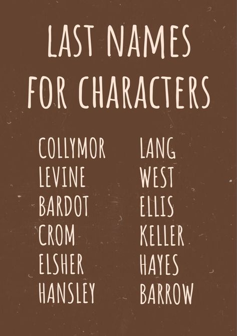 Street Names Aesthetic, Names For Towns In Books, Character Names Ideas Writing, Town Names Ideas, Good Last Names, Last Names For Characters List, Book Names Ideas, Town Names For Stories, Last Name Ideas For Characters