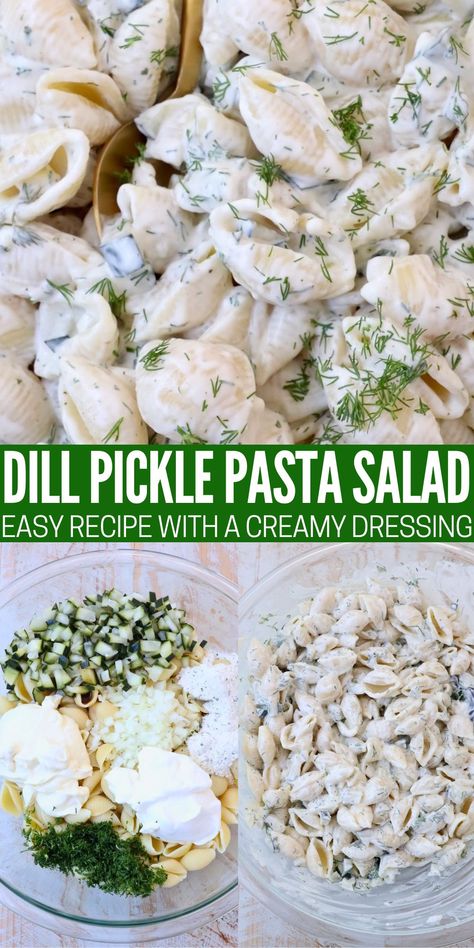 Calling all pickle lovers, this delicious Pickle Pasta Salad recipe is for you! Made with 8 simple ingredients, this pasta salad is creamy, flavorful and easy to make. If you love the flavor of dill pickles, you’re going to love this salad! Dill Pickle Pasta Salad Recipe, Pickle Pasta Salad Recipe, Pickle Pasta Salad, Pickle Pasta, Dill Pickle Pasta Salad, Dill Pickle Recipe, Homemade Ranch Seasoning, Dill Recipes, Ranch Pasta Salad