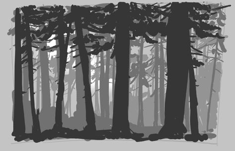 How to draw a Forest (video) Woods Drawing, John Muir Laws, Value Painting, Forest Drawing, Tattoos Mandala, Forest Tattoos, Birds Nature, Evergreen Forest, Forest Background