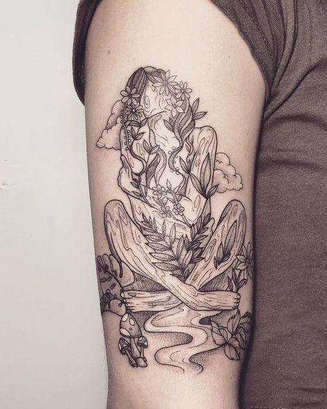 Mother Earth Tattoo, Earthy Tattoos, Earth Tattoo, Mother Nature Tattoos, Nature Tattoo Sleeve, Hippie Tattoo, Leg Tattoos Women, Feminine Tattoo, Thigh Tattoos Women