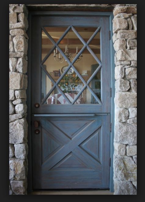 Diamond pattern glass dutch door.. My favorite! Glass Dutch Door, Door To Basement, Country Front Door, Dutch Doors Exterior, Cottage Front Doors, Farmhouse Front Door, Cottage Door, Stable Door, Cool Doors