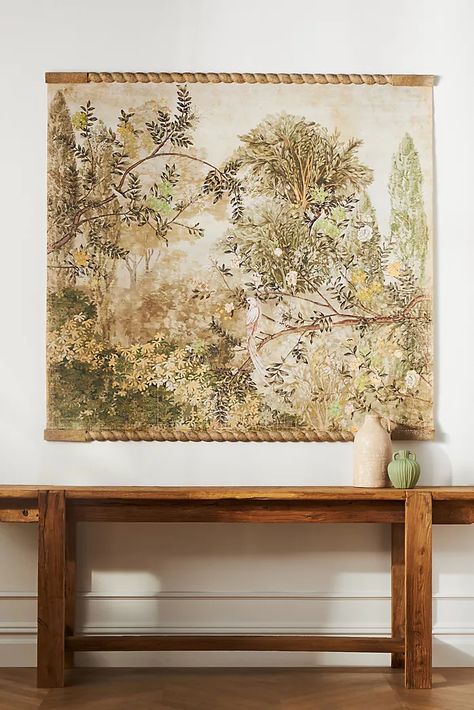 Décor | Anthropologie Tapestry Bedroom, Perfect Paint Color, Tapestry Wall Art, Entertaining Essentials, Tapestry Art, Amber Interiors, Vintage Tapestry, Floral Tapestry, Printed Tapestries