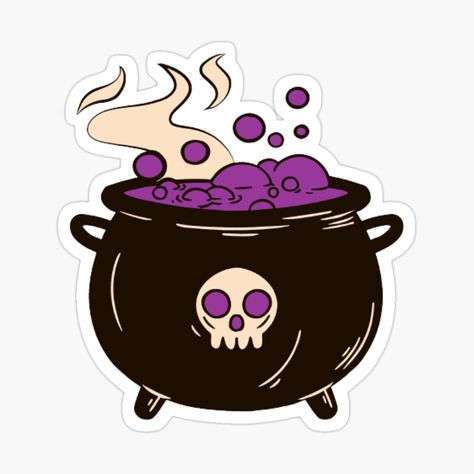 Get my art printed on awesome products. Support me at Redbubble #RBandME: https://www.redbubble.com/i/sticker/Purple-Skull-Cauldron-Stickers-by-AlecMakes1/153455289.EJUG5?asc=u Witchy Stickers Aesthetic, Whimsigoth Stickers, Creepy Stickers, Halloween Stickers Printable, Spiritual Stickers, Witchcraft Stickers, Gothic Stickers, Kindle Insert, Witchy Stickers