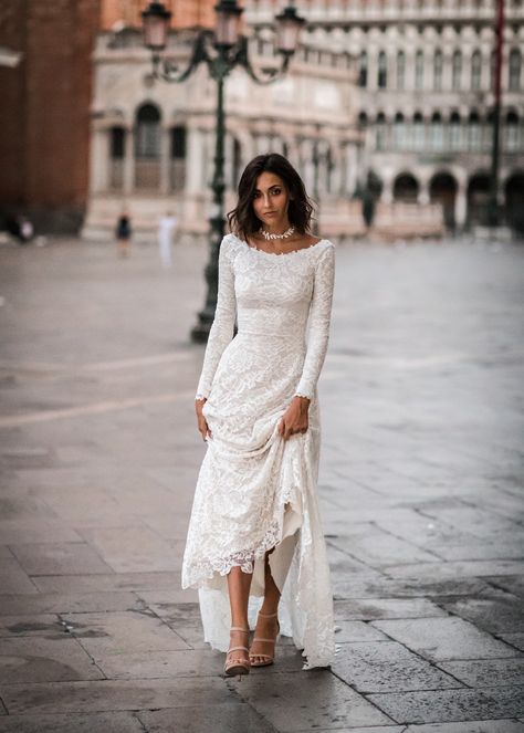 The Jade Dress Long Sleeve Bridal Gown, Rustic Wedding Decorations, Wedding Dress Guide, Wedding Dresses 2018, Destination Wedding Dress, Dress Guide, Top Wedding Dresses, Modest Wedding, Long Sleeve Wedding