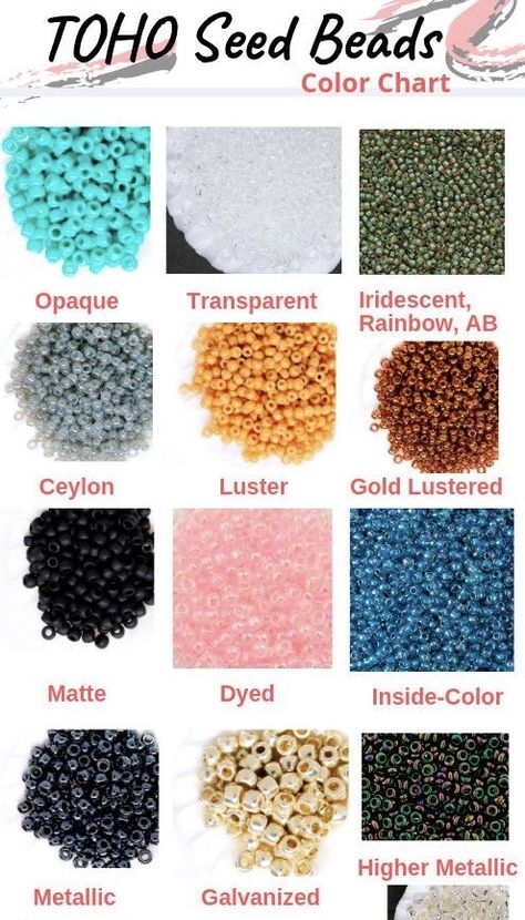 Different Types Of Seed Beads, Beads Types, Jj Bracelet, Sculpture Tutorial, Bead Sculpture, Beading Stitches, Bead Types, Bead Size Chart, Simple Beaded Necklaces